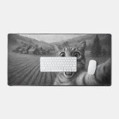 Cat Selfie mit Alien UFO Funny Cat Geschenke Schreibtischunterlage (Tastatur & Maus)