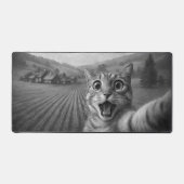 Cat Selfie mit Alien UFO Funny Cat Geschenke Schreibtischunterlage (Vorderseite)