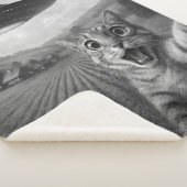 Cat Selfie mit Alien UFO Funny Cat Geschenke Sherpadecke (3/4)