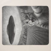 Cat Selfie mit Alien UFO Funny Cat Geschenke Sherpadecke (Vorderseite (Horizontal))