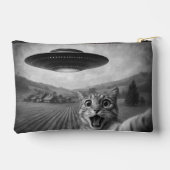 Cat Selfie mit Alien UFO Funny Cat Geschenke Zubehörtasche (Rückseite)