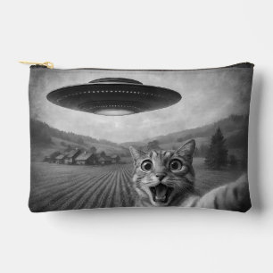 Cat Selfie mit Alien UFO Funny Cat Geschenke Zubehörtasche