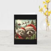Cat Selfie mit Sleigh Weiß Funny Raccoon Karte (Gelbe Blume)