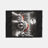 Cat Selfie Racoon Funny Santa Christmas Dog Fleecedecke (Vorderseite (Horizontal))