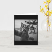 Cat Selfie Shark Crocodile Italian Brainrot Meme M Karte (Gelbe Blume)