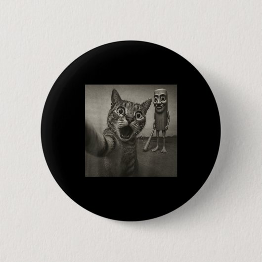 Cat Selfie Tung Tung Tung Sahur Italian Brainrot F Button (Vorderseite)