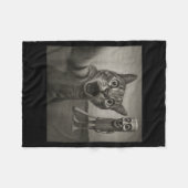 Cat Selfie Tung Tung Tung Sahur Italian Brainrot F Fleecedecke (Vorderseite (Horizontal))