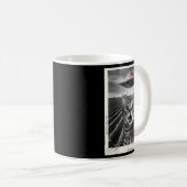 Cat Selfie Ufo Alien Funny Surprised Cat Meme Men Kaffeetasse (VorderseiteRechts)