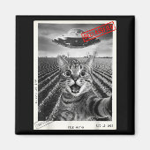 Cat Selfie Ufo Alien Funny Surprised Cat Meme Men  Magnet (Vorne)