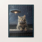 Cat Selfie UFO Jigsaw Puzzle Funny Alien (Vertikal)