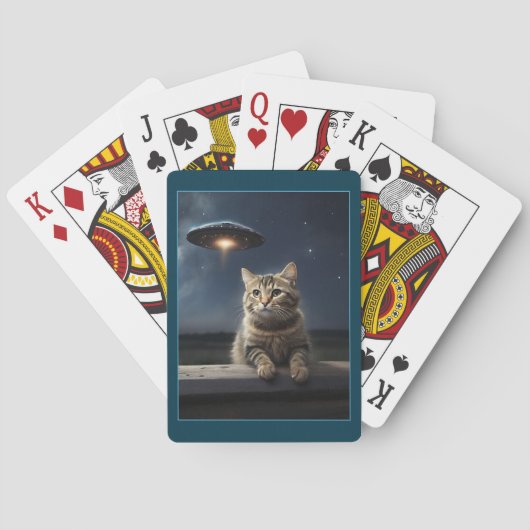 Cat Selfie UFO Spielkarten Funny Game (Rückseite)