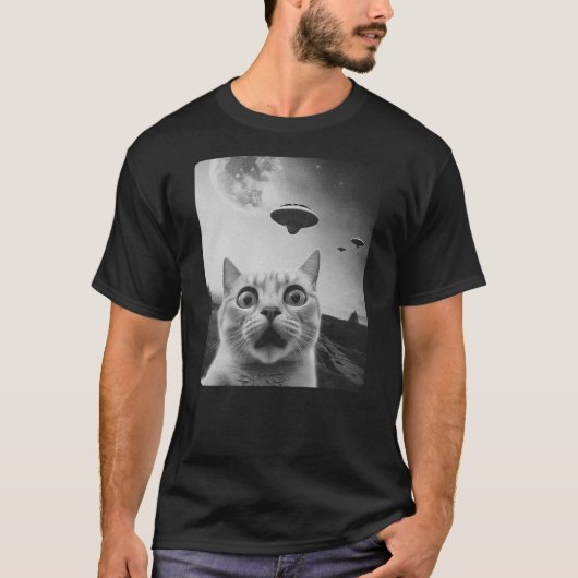 Cat Selfie UFO T-Shirt (Vorderseite)