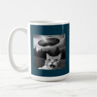 Cat Selfie UFO Tasse Funny Alien Entführung Kaffee