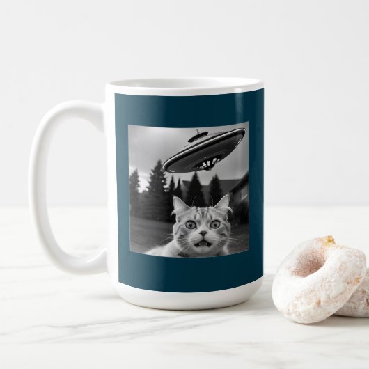 Cat Selfie UFO Tasse Funny Kaffee Tasse (Mit Donut)