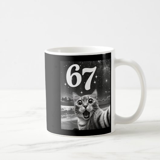 Cat Selfie With 67 Meme Funny Cats Graphic For Men Kaffeetasse (Rechts)
