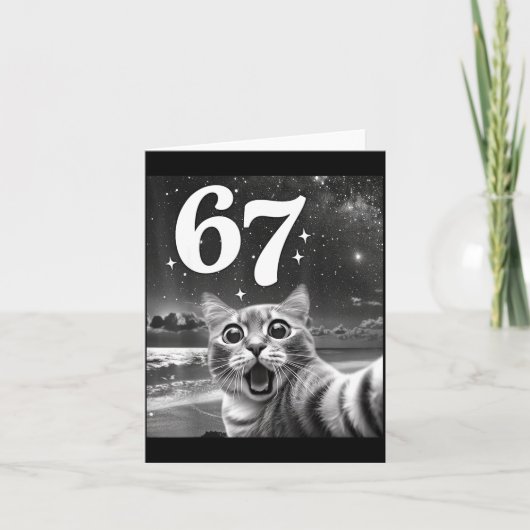 Cat Selfie With 67 Meme Funny Cats Graphic For Men Karte (Vorderseite)