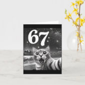 Cat Selfie With 67 Meme Funny Cats Graphic For Men Karte (Gelbe Blume)