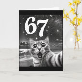 Cat Selfie With 67 Meme Funny Cats Graphic For Men Karte (Gelbe Blume)