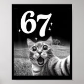 Cat Selfie With 67 Meme Funny Cats Graphic For Men Poster (Vorne)