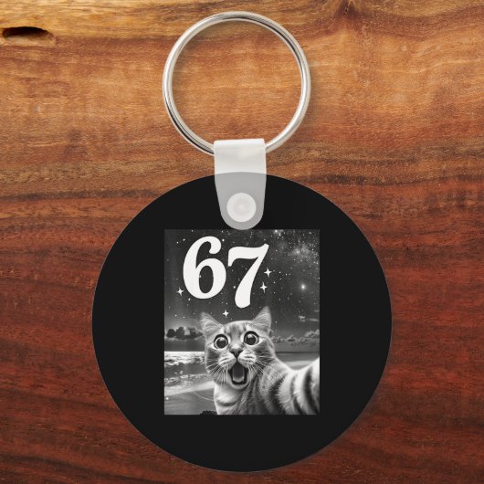 Cat Selfie With 67 Meme Funny Cats Graphic For Men Schlüsselanhänger (Vorderseite)
