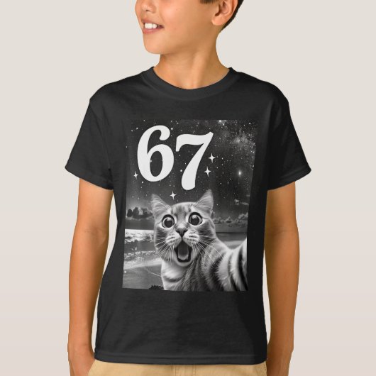 Cat Selfie With 67 Meme Funny Cats Graphic For Men T-Shirt (Vorderseite)