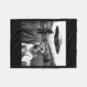 Cat Selfie With Alien Ufo Funny Cat Alien Bigfoot Fleecedecke (Vorderseite (Horizontal))