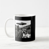 Cat Selfie With Alien Ufo Funny Cat Alien Bigfoot  Kaffeetasse (Links)