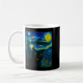 Cat Selfie With Alien Ufo Night Van Gogh Men Women Kaffeetasse (Links)
