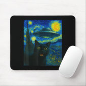 Cat Selfie With Alien Ufo Night Van Gogh Men Women Mousepad (Mit Mouse)