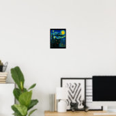 Cat Selfie With Alien Ufo Night Van Gogh Men Women Poster (Heimbüro)