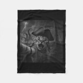 Cat Selfie With Kraken Octopus Funny Meme Men Wome Fleecedecke (Vorderseite)