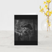 Cat Selfie With Kraken Octopus Funny Meme Men Wome Karte (Gelbe Blume)