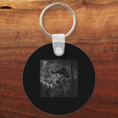 Cat Selfie With Kraken Octopus Funny Meme Men Wome Schlüsselanhänger (Vorderseite)