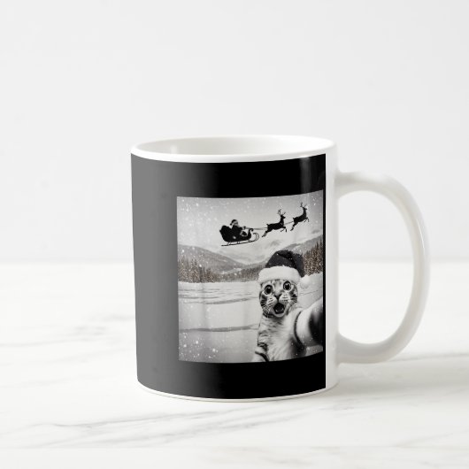 Cat Selfie With Santa For Men Women Kids Kaffeetasse (Rechts)