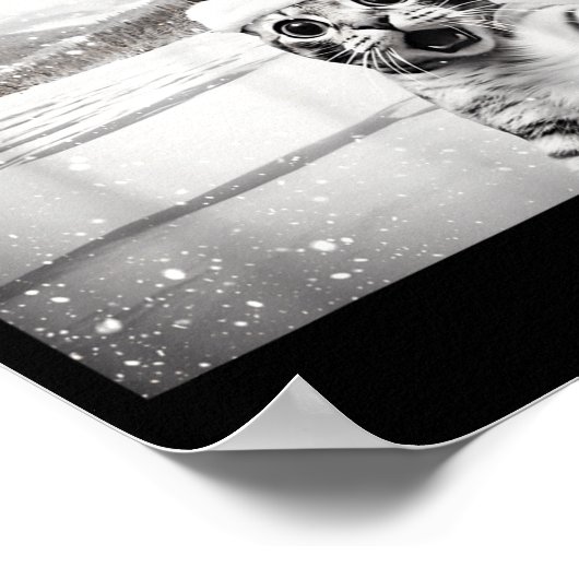 Cat Selfie With Santa For Men Women Kids Poster (Ecke)