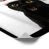 Cat Selfie With Santa Funny Black Cat Christmas Me Poster (Ecke)