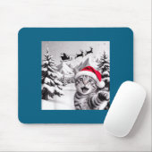 Cat Selfie With Santa Mousepad (Mit Mouse)