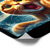 Cat Selfie With Shark Funny  Poster (Ecke)