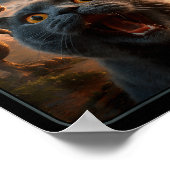 Cat Selfie With T-rex Dinosaur Funny Cat T Rex Shi Poster (Ecke)