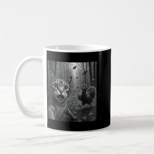 Cat Selfie With Turkey Funny Happy Thanksgiving Da Kaffeetasse (Links)