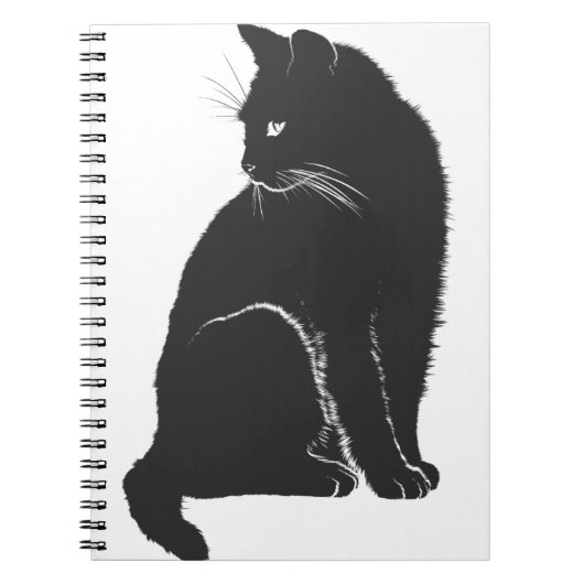 Cat Shadow Silhouette Black Animal Notizblock (Vorderseite)
