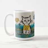 Cat Shame Sign Funny Phrase Niedlicher Cartoon Kaffeetasse (Links)