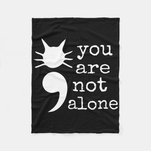 Cat Shape Semicolon Geschenke Suizidprävention Awa Fleecedecke (Vorderseite)