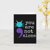 Cat Shape Semicolon Geschenke Suizidprävention Awa Karte (Gelbe Blume)