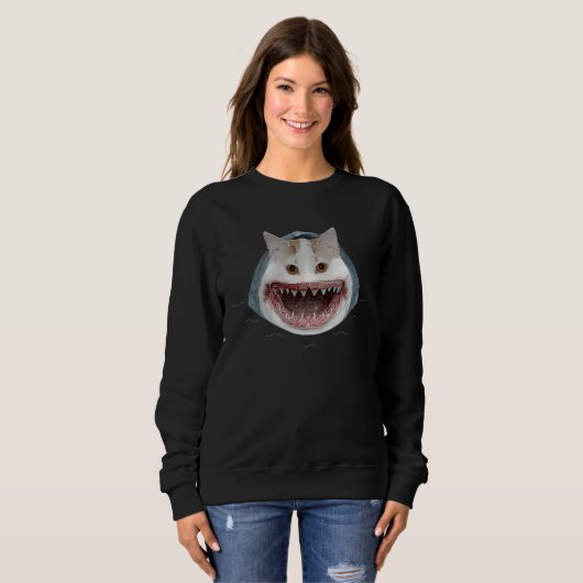Cat Shark Shark Cat Scary Cat Sweatshirt (Vorne ganz)