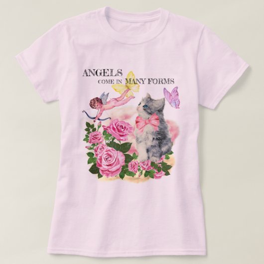 CAT-SHIRT, Engel, in vielen Formen, HÜTTE, ROSE T-Shirt (Design vorne)