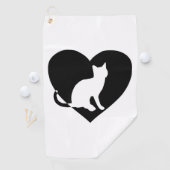 Cat Shirt - Katze im Herzen für Katzen-Besitzer Golfhandtuch (Insitu)