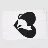 Cat Shirt - Katze im Herzen für Katzen-Besitzer Golfhandtuch (Horizontal)