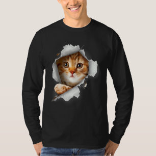 Cat Shirt Orange Cat Tshirt Cat Torn Tuch Shirt K