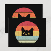 Cat Shirt. Retro-Stil Einladung (Vorne/Hinten)